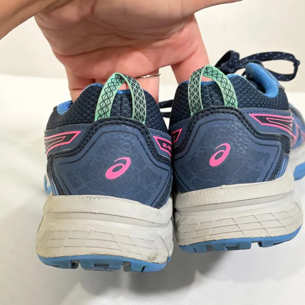 Asics Running Shoes Womens 8 GEL-VENTURE 7 Blue Comfort Low Top Trainer Sneakers